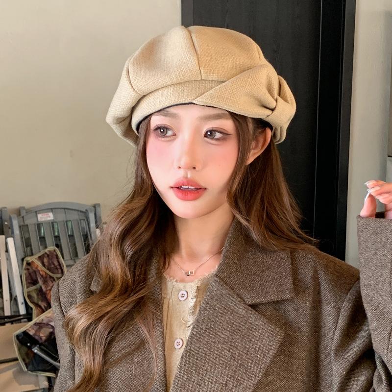 Korean Version of Autumn and Winter New Hat for Women with Bows and Niche Crowd Beret Temperament Showing Face Showing Little Painter Hat Trend