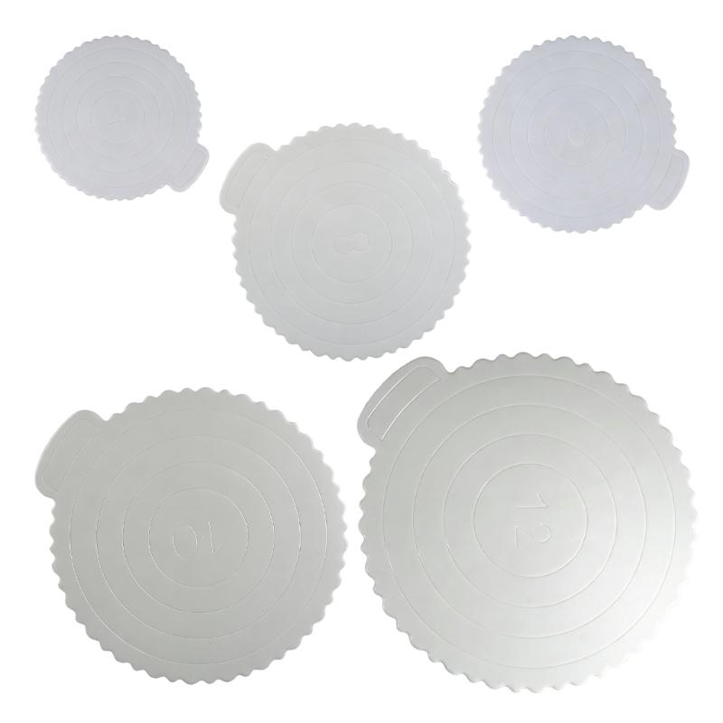 Set of 5 Nonslip Plastic Cake Stands with Textured Bottom ABS Texture for Firm Cake Positioning During Parties and Event