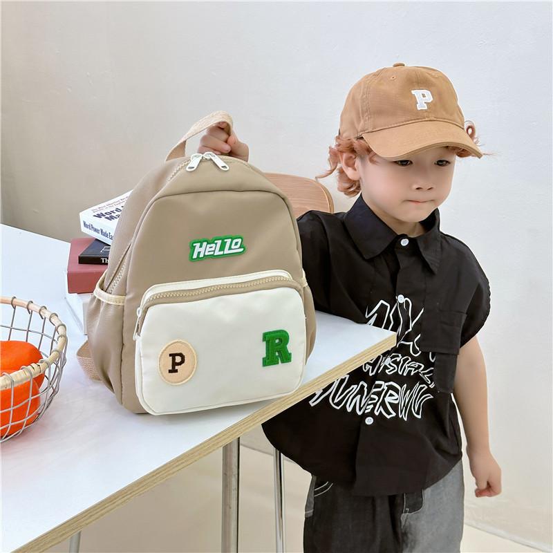 Stylish Large Capacity Kids Backpack Trendy Letter Pattern Nylon School Bag