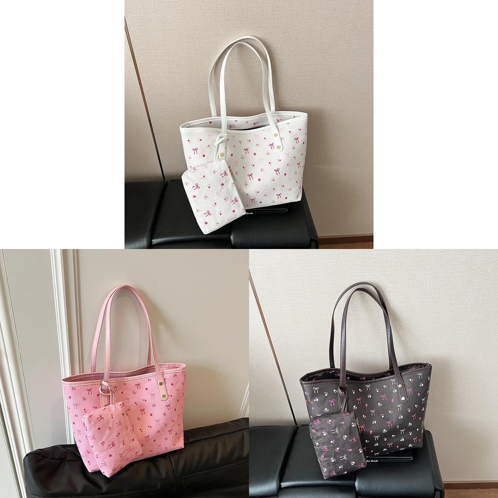Street Style Large Capacity Pu Tote Bag For Daily Use Womens Shoulder Handbag