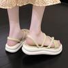 Soft-soled slippers wear new women's shoes, women feel cool in summer, skirt shit wind with 2025 two wear fashion step