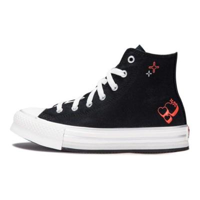 Chuck Taylor All Star EVA Lift Platform High GS Y2K Heart Kinder Sneakers Schwarz Vintage-Weiß A09121C