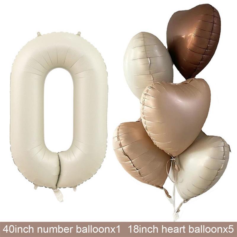 

Cream Number Balloons 0-9 Large Digital Foil Ball Girl Kids Adult for Happy Birthday Party DIY Anniversary Decor 40inch Balloons Number&40inch