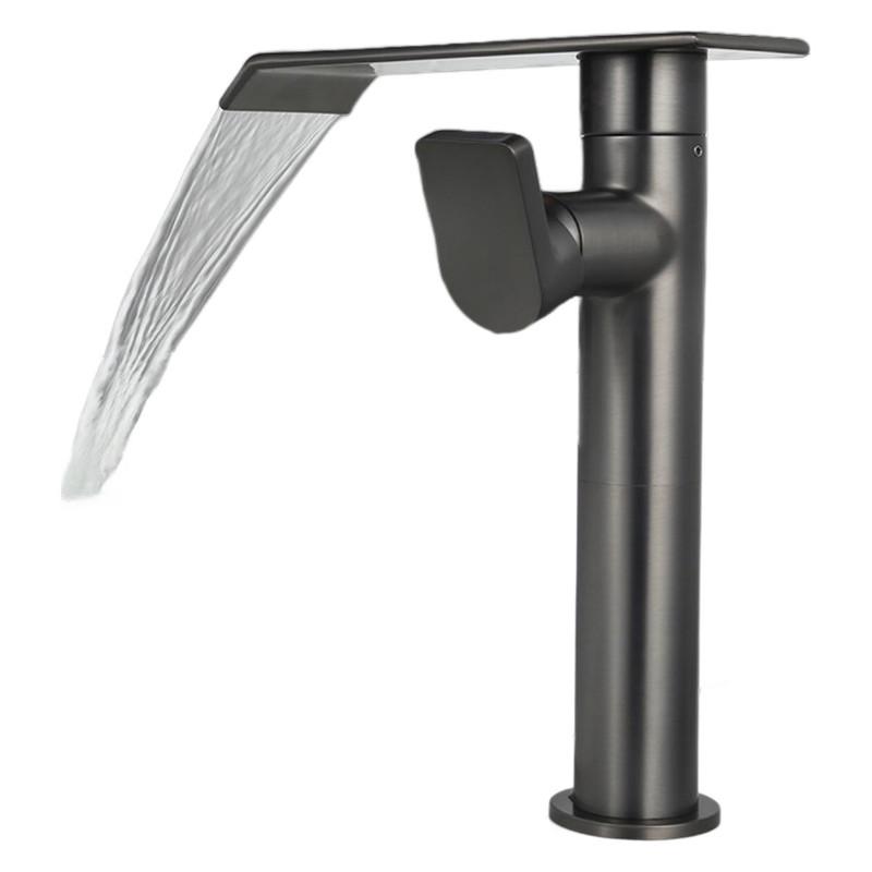 Brushed Gold 360 Rotating Bathroom Faucet Brass Basin Faucet Black Waterfall Tap Wash basin Faucet Hot & Cold Lavotory Faucet