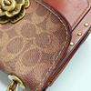 [Gebraucht] Parker 18 Nieten Kamelienblüten-Ketten-Klappen-Umhängetasche Beschichtetes Canvas und Kalbsleder Crossbody-Tasche Klein - Sehr Gut #JWTC6