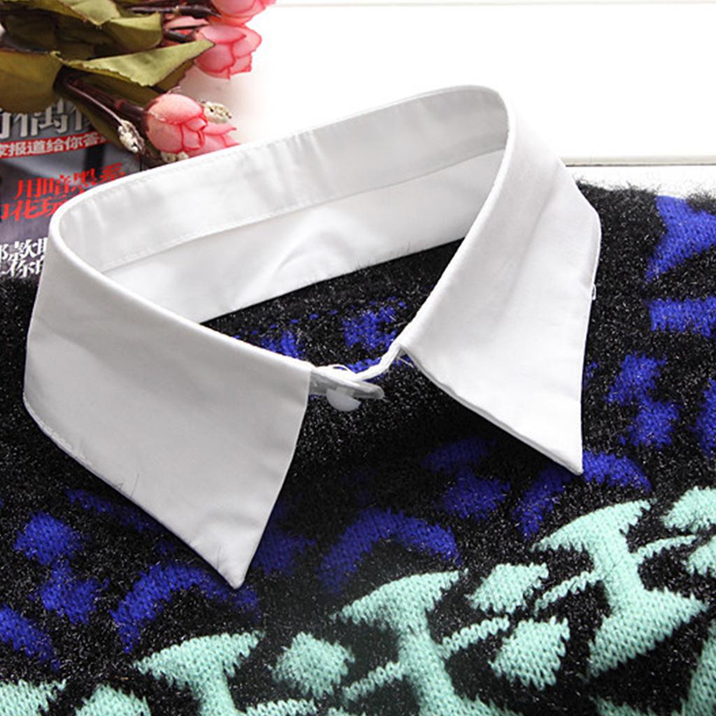 Perfekte Passform Falscher Kragen Falsches Revers Abnehmbare Bluse Mini-Stehkragen Schwarz Weiß Knopf Choker-Halskette Halbe Hemden Für Frauen Mädchen
