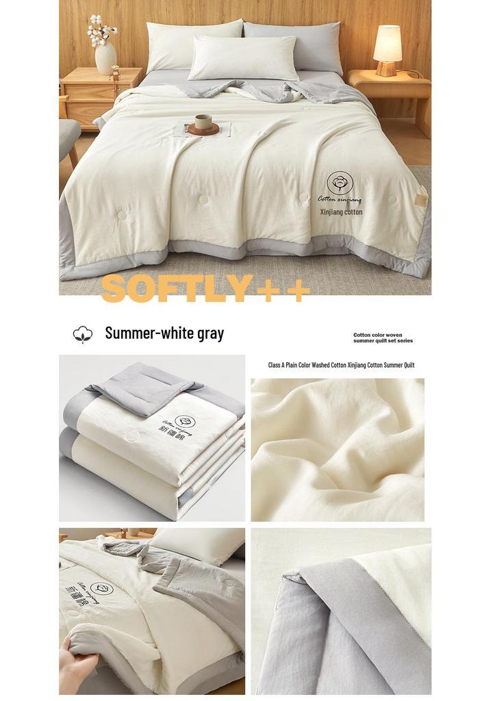 Mother & Baby Grade A Xinjiang Cotton Summer Quilt - Machine Washable, Air Conditioning, Thin Quilt for Dormitory and Student Use.