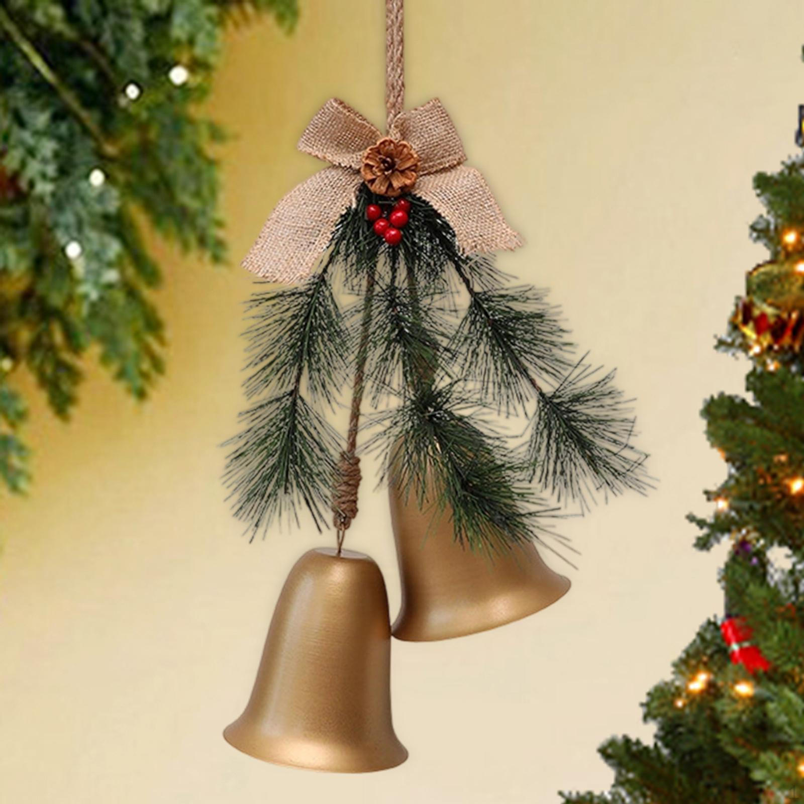 

Christmas Bell Ornament Charm Pendant Decorative Rustic Tree Decoration Xmas Decor for Gold Bell