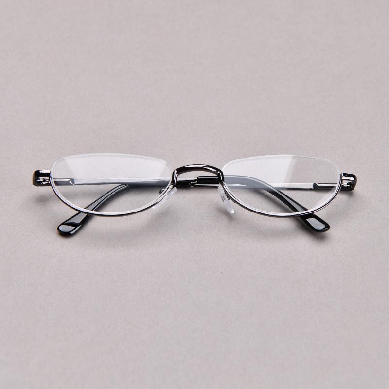 

Half Frame Reading Glasses Men High Quality Round Alloy Magnifying Glasses Eye Prescription 0 To +4 Clear Narrow Glasses Women +3.0