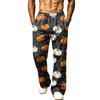 Men's Loose Fit Wide Leg Joggers with Pockets - Printed Casual Sweatpants for Sports and Daily Wear