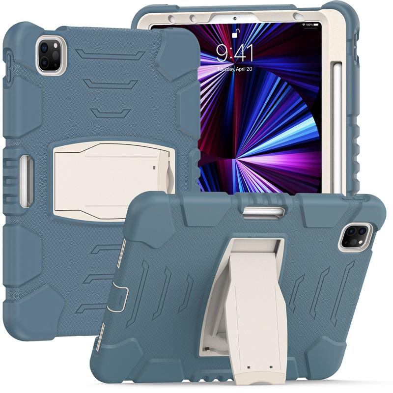 Silicone Full Cover Case With Kickstand IPad Pro 12.9 Inch 11 Shockproof Anti-Slip Heat Dissipation Scratch