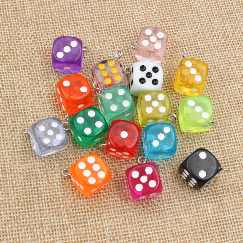 10Pcs Multi-Styles Mix Fruit Animals Dice Cloud Resin Earring Charms Diy Findings Keychain Bracelets Handmade Charms