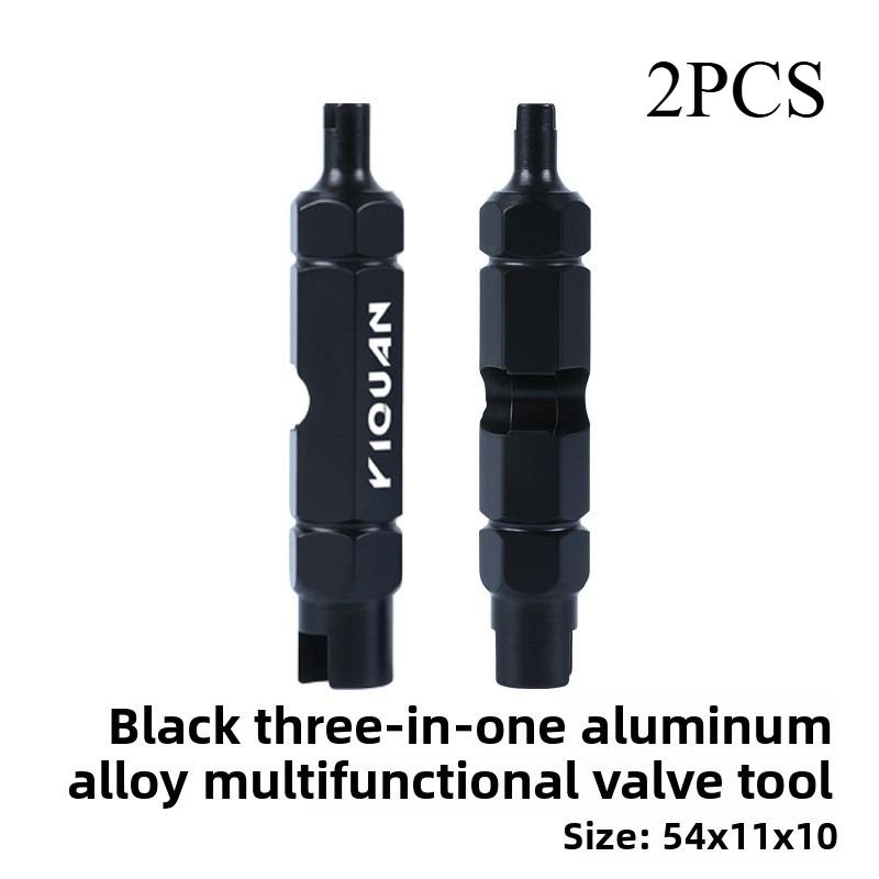 3-in-1 Bike Multifunctional Valve Core Remover Tool Wrench Spanner for Bicycle Schrader and Presta Valve Extender