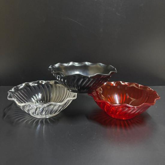 Набор цветных прозрачных пластиковых мисок для салата и десерта Transparent Snack Bowl