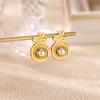 Stainless Steel Clover Snake Earrings Dainty Golden Imitation Pearl Anti Fading Earring Women Wedding Jewelry Accessories Gifts