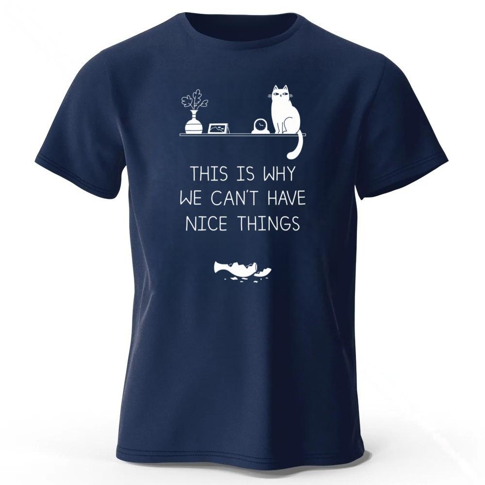 Broken Vase and Cat Pure Cotton Tshirt 2026 Mens Casual Plus Size Loose Short Sleeved Womens Fashionable Soft Lightweight Top