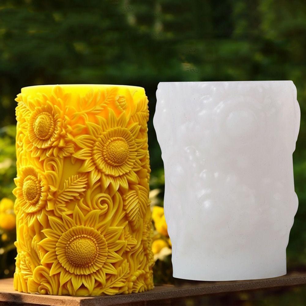 3D Carved Pattern Candle Silicone Mold Flexible Floral Mold Epoxy Resin Mold Gift Making