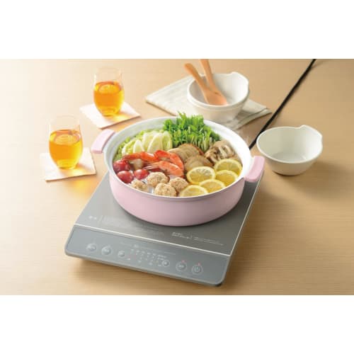 Kakusee Coronto CT-22 Tabletop Pot, 24cm, Serves 3-4 People, Double-Handled, Gas Stovetop Compatible, Ceramic Coating, Non-Stick, Lightweight, Glass L