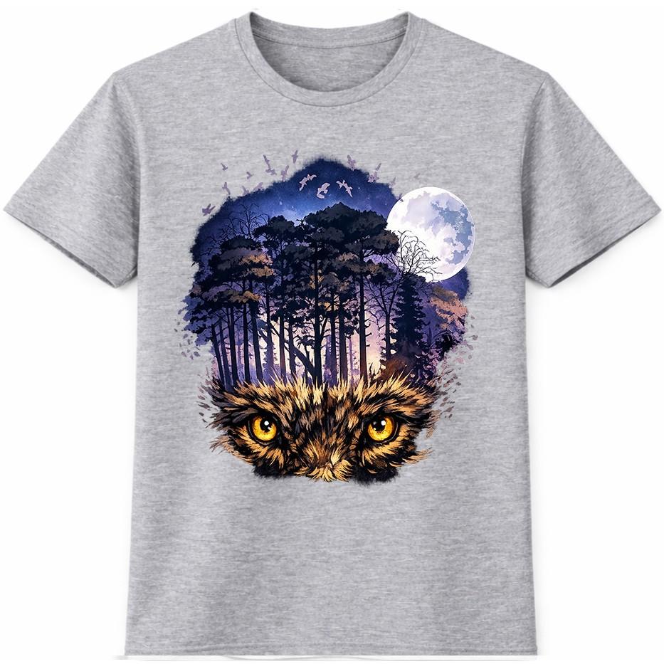 Owl T-Shirt Wildlife Graphic Tee Nature Bird Animal Lover Forest Gift Top