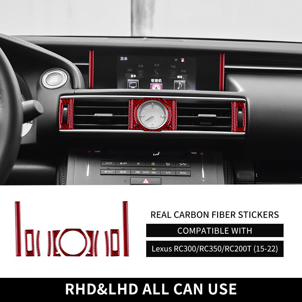 Real Carbon Fiber Sticker For Lexus RC300 RC350 RC200T 2015-2025 Car Center Air Outlet Vent Interior Trim Decal Accessories