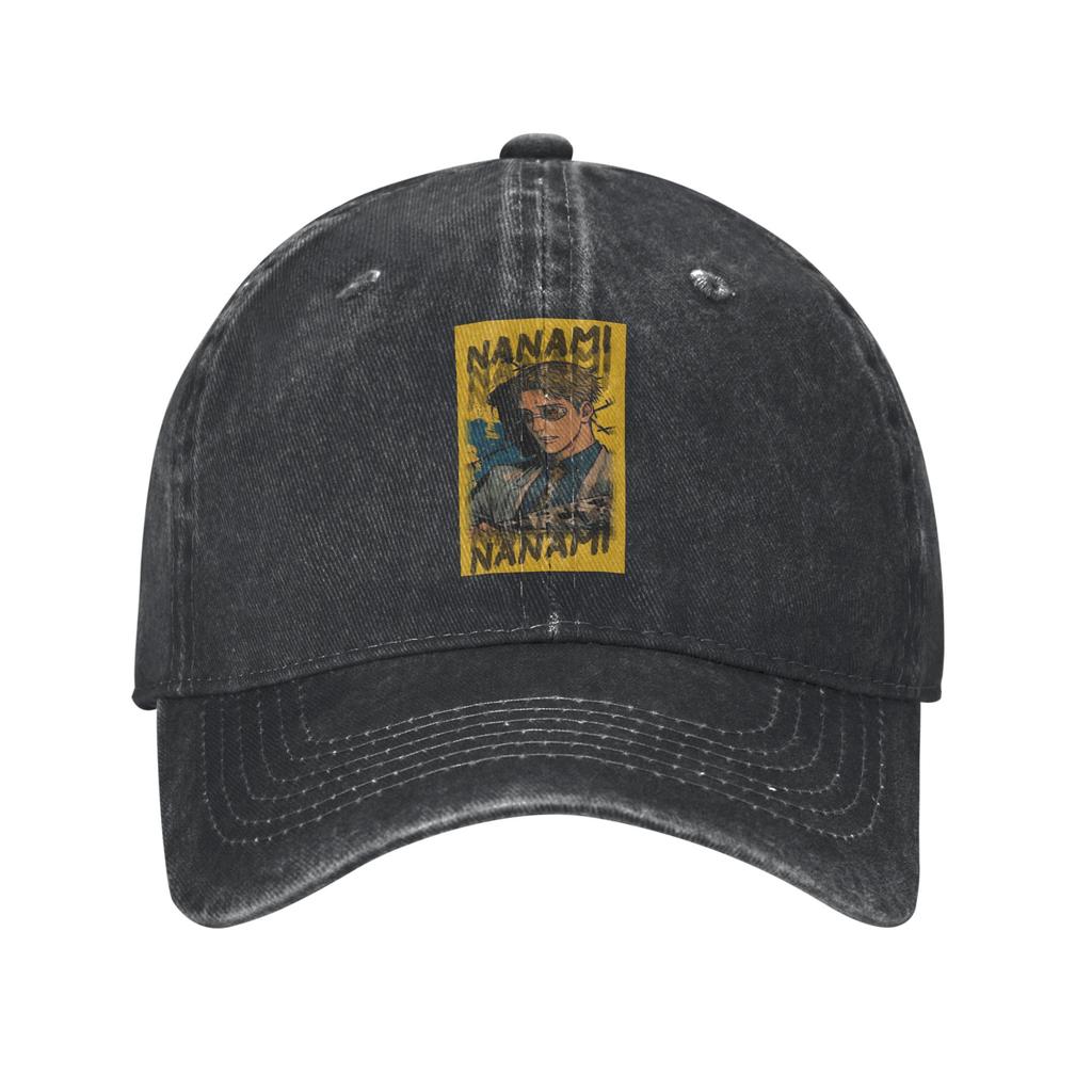 Nanami Kento Jujutsu Kaisen Baseball Caps Snapback Denim Hats Outdoor Adjustable Casquette Hip Hop Baseball Cowboy Hat Unisex Women