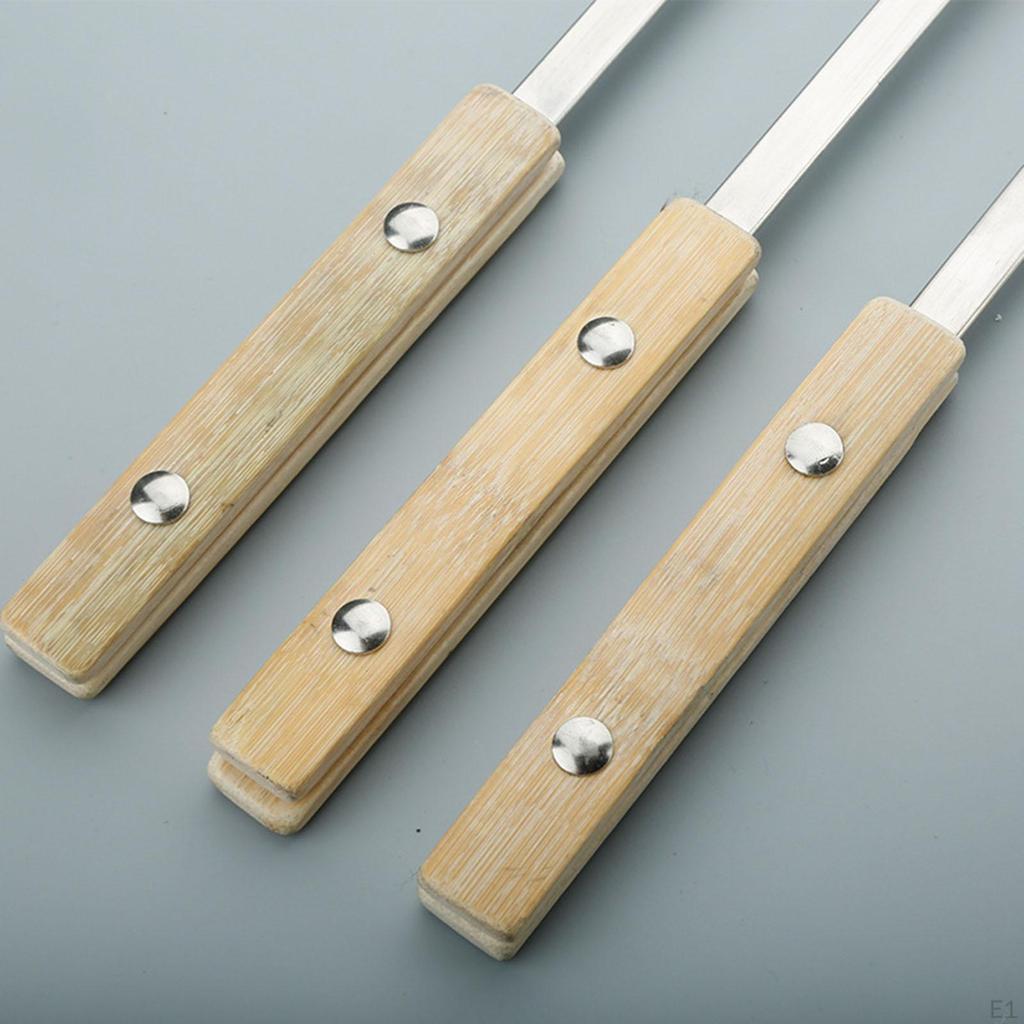 10 Pieces Barbecue Skewers Grill Tools Stainless Steel Set with Handle Shish Kebob Sticks BBQ