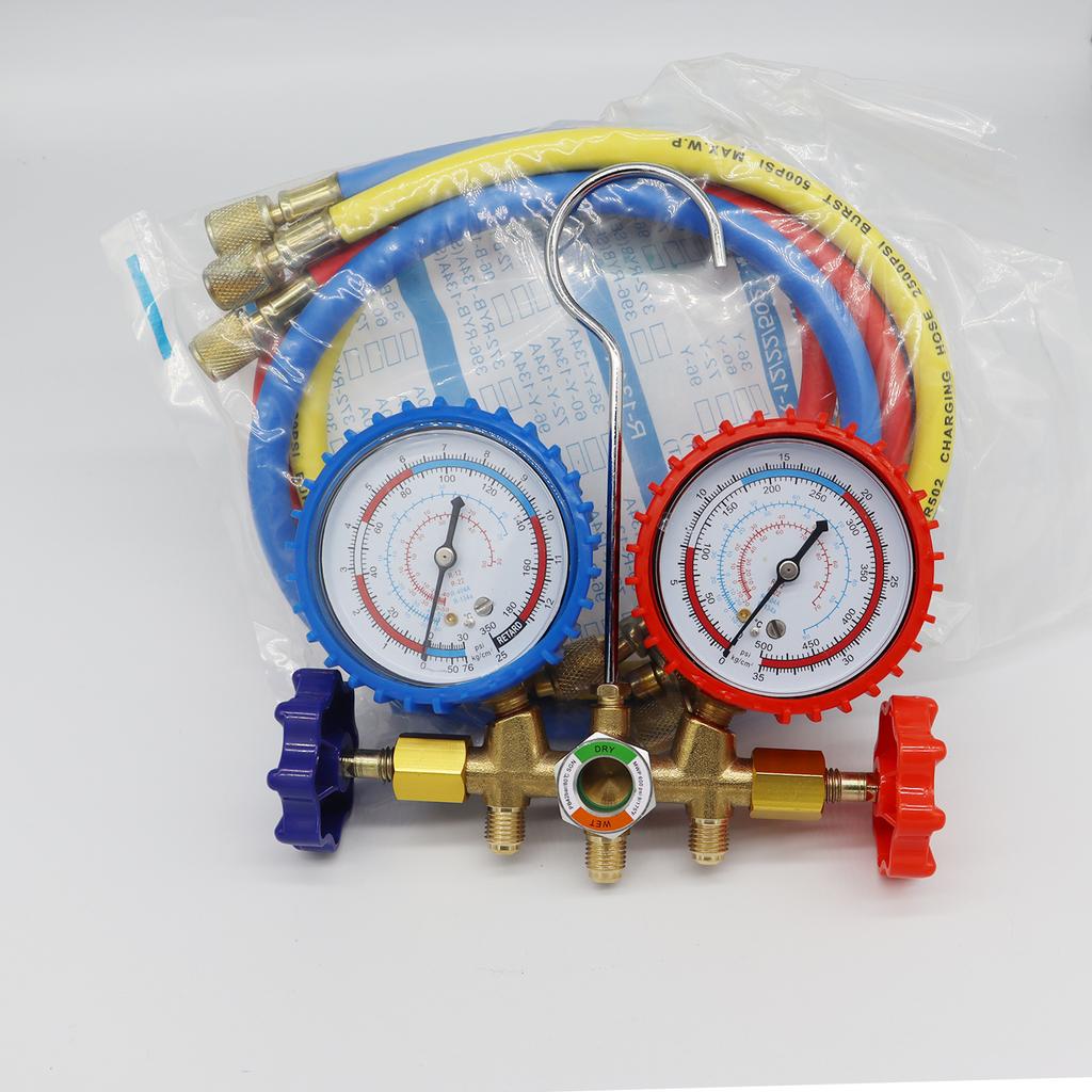 R404A R134a AC Diagnostic Manifold Gauge Set Air Conditioning Refrigerant Fluoride Pressure Table Gauge Tester Hardware Industry
