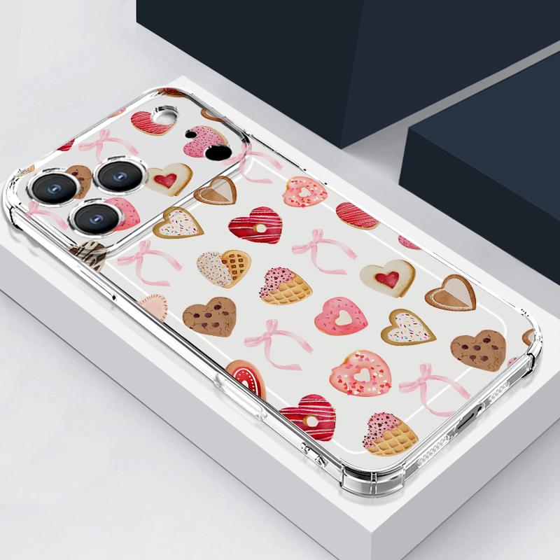 Rosa Schleifenmuster Hülle Für iPhone 17 Pro Max Coque iPhone 16 15 14 13 Pro Max 11 Stoßfest Klar Weiche Silikonhülle