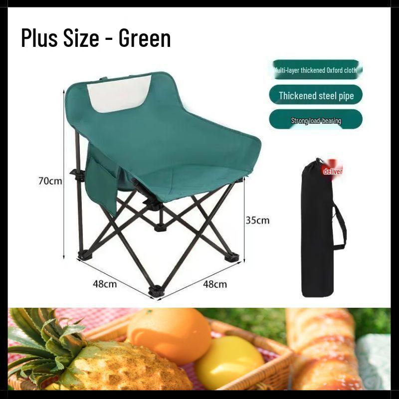 Moon High-Back Portable Recliner: Foldable Outdoor Chair for Camping, Fishing, and Picnics