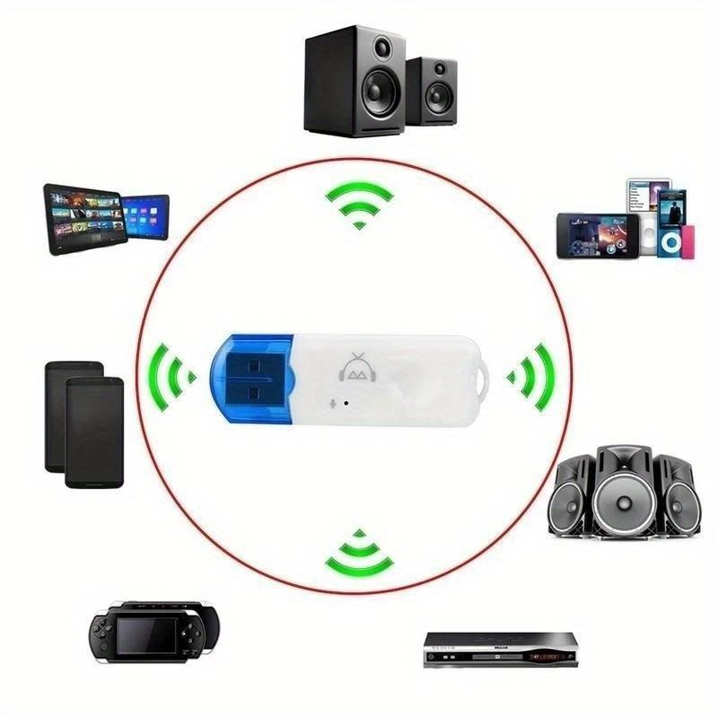

Смартфон Підтримка A2DP Бездротовий USB Bluetooth Аудіоприймач Адаптер Донгл Аудіо USB Стерео для Автомобіля Навушники 1pcs