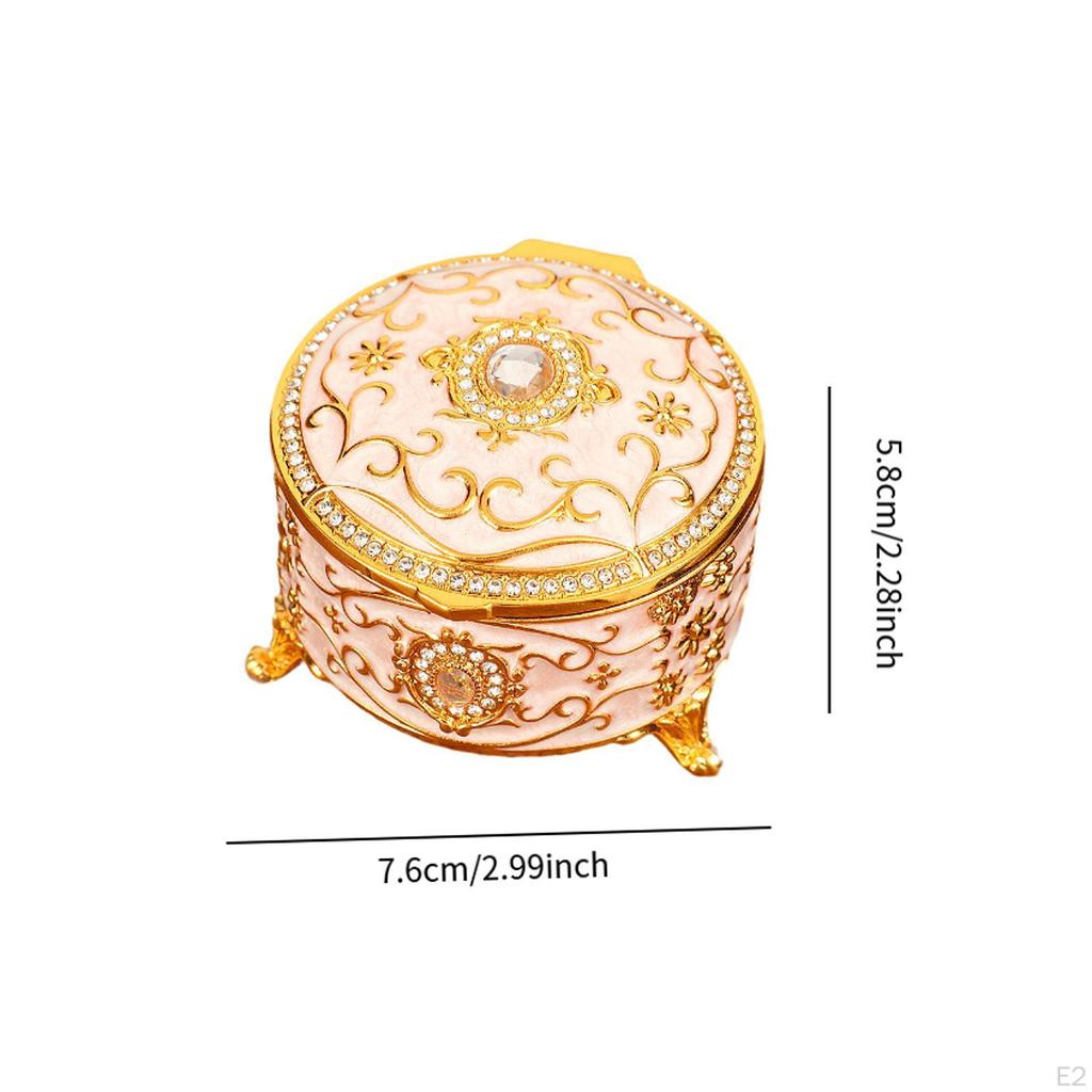Jewelry Case Small Box Decorative Portable for Women Desktop Keepsake Trinket