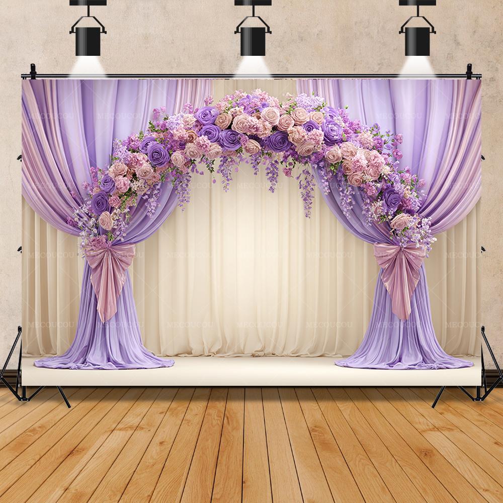 Bloemenboog bruiloftsscène achtergrond geschikt voor bruiloftsfotostudio opnamens achtergrond verjaardagspartij babyborrel decoratie
