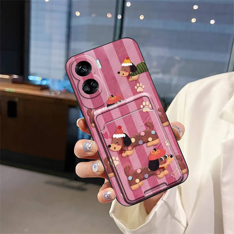 Card sleeve Back Cover Phone Case For Honor X50i/Honor90 Lite Fashion Design TPU Cartoon Cute Waterproof Anti-dust Cover