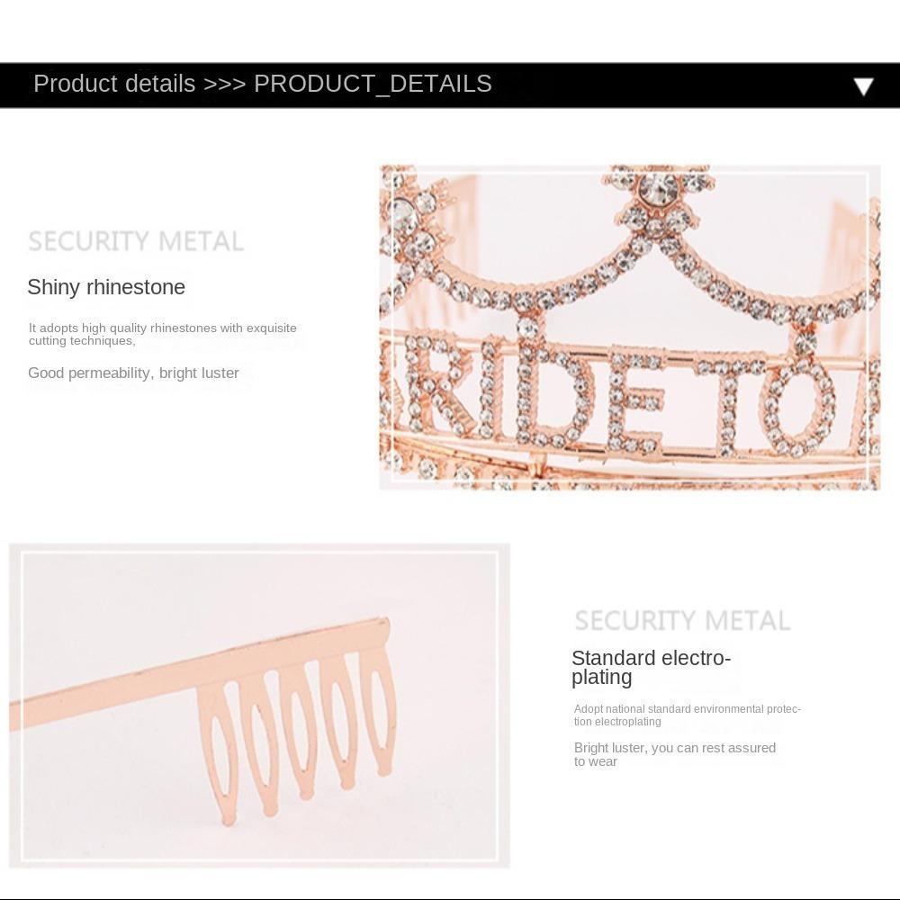 Rhinestone Bridesmaid Tiara Pearl Crown Crystal Hair Hoop Sparkly Bride To Be Headband