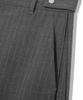 TRILLION Striped Side Pleat Snap Button Wide Slacks_Gray
