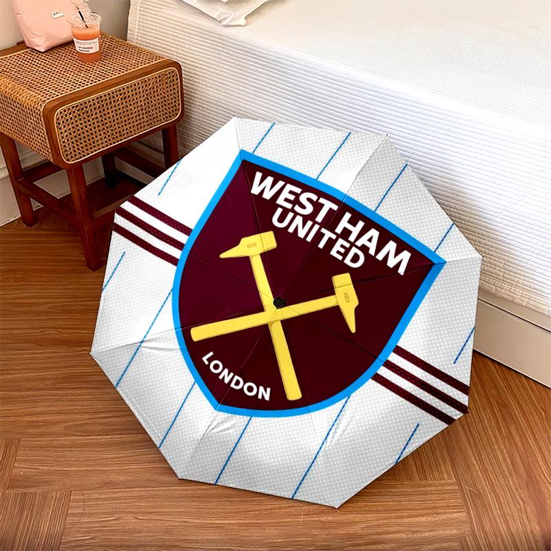 West Ham Unitedpattern, automatic folding umbrella, portable and foldable design, 8 ribs, a Christmas or birthday gift.