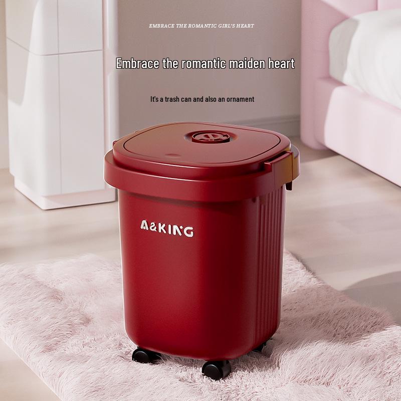 Premium Wheeled Square Trash Can with Lid - Large Capacity for Home Use in Living Room, Bedroom, Kitchen, and More