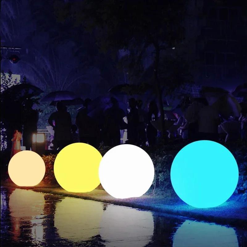 Outdoor Solar LED Garden Ball Lights Remote Control Floor Street Lawn Lamp Swimming Pool Wedding Party Holiday Home Decor Lamp