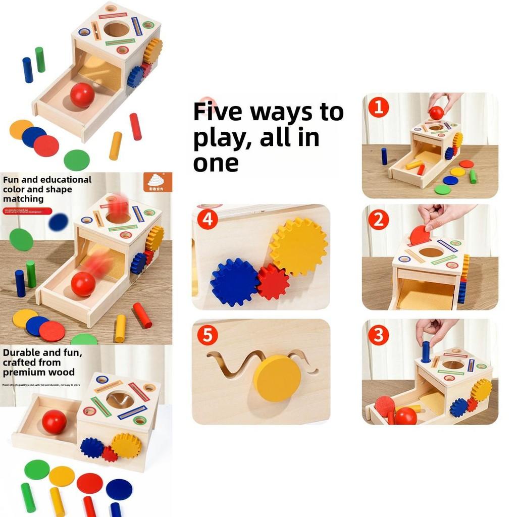 Educational Gear Coin Box Wooden Puzzle Toy For Preschool Learning