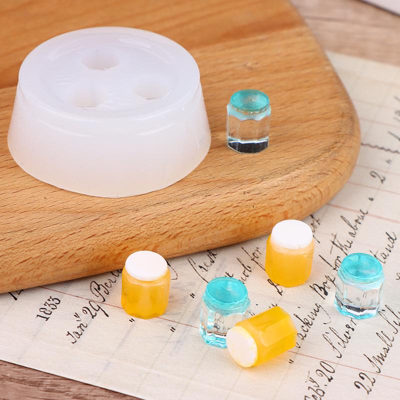 Mini Mold 1:12 Dollhouse Miniature Beverage Can Honey Pot Drink Bottle Diy Silicone Mold Doll House Home Decor(Only Mold)