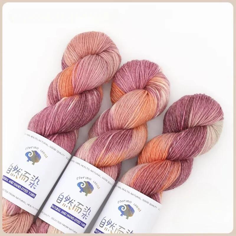 100g 270 Meters Handmade Dyed Wool Yarn for DIY Knitting Crocheting Sweater Scarf Gradient Color Cotton Wool Yarn