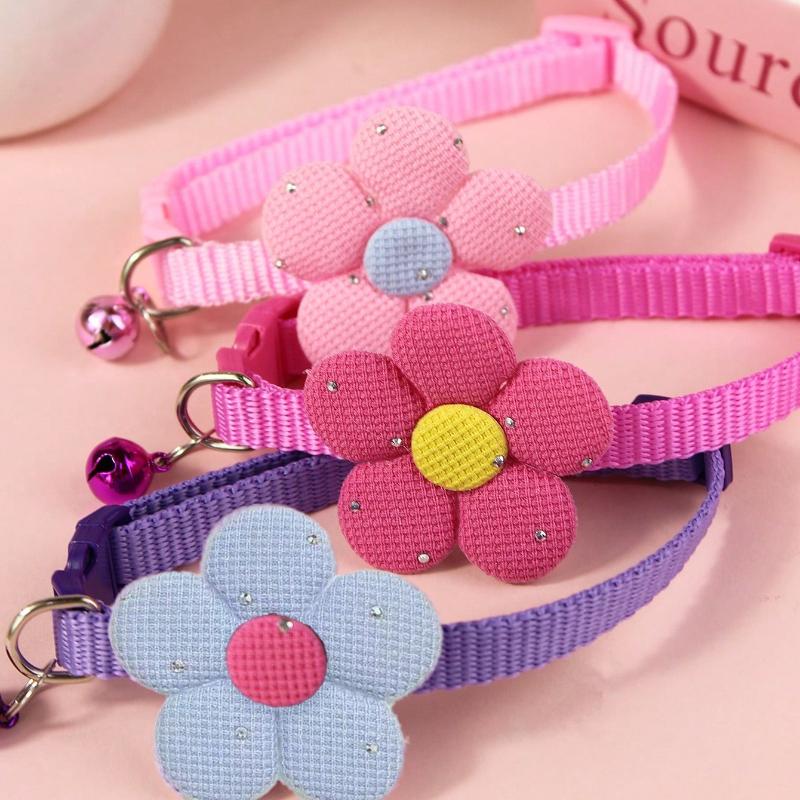 1pc or 3pcs Set Cute Shiny Bow Bell Pet Collar for Daily Use - for Cats and Dogs