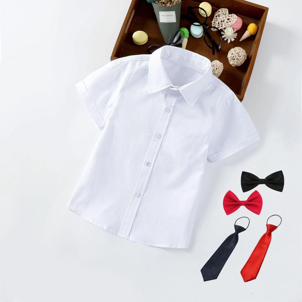 Baby Boys' White Short-Sleeve Performance Summer Shirt