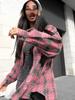 2024 Trendy European & American Cotton Plaid Shirt: Versatile, Loose-Fit, Long-Sleeve Women's Fashion for a Stylish Commute