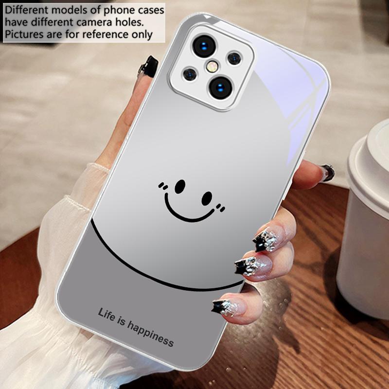 Life is about being happy For Oppo Find X5 X8 Pro X2 Lite X7 Ultra F11 23 Reno4 Z 6 Pro A72 58 78 73 16 98 A54S Glass Phone Case