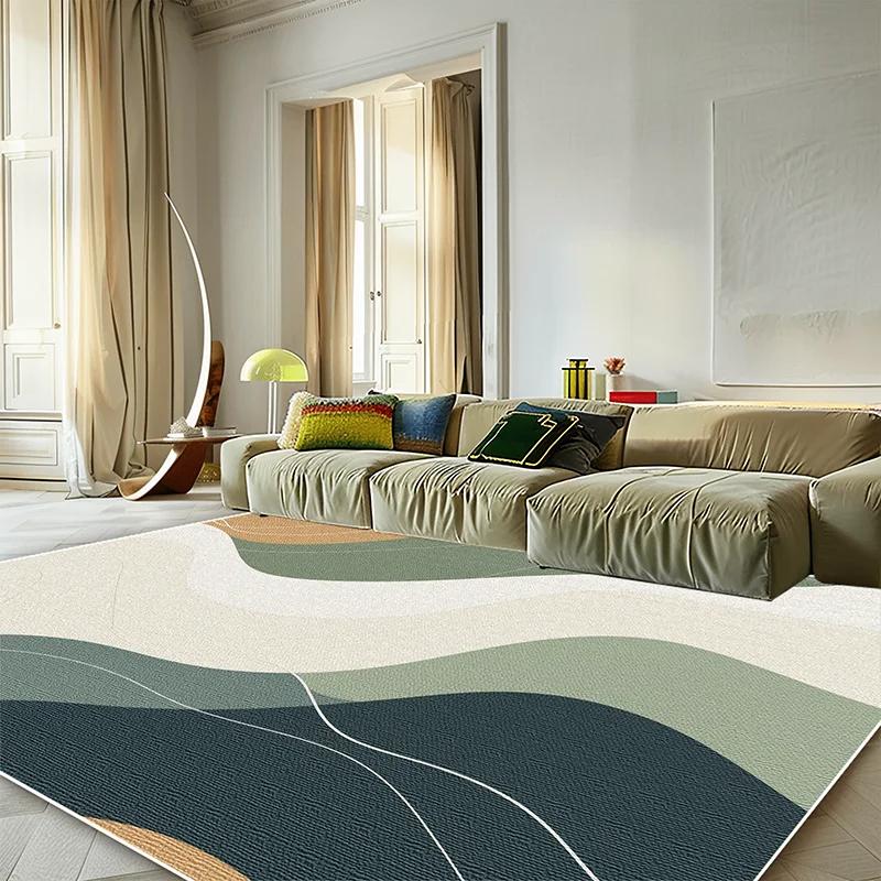 Modern Green Minimalist Carpet for Living Room 200x300 Large Area Rugs Decor Bedroom Soft Elastic Outdoor Floor Mats Washable