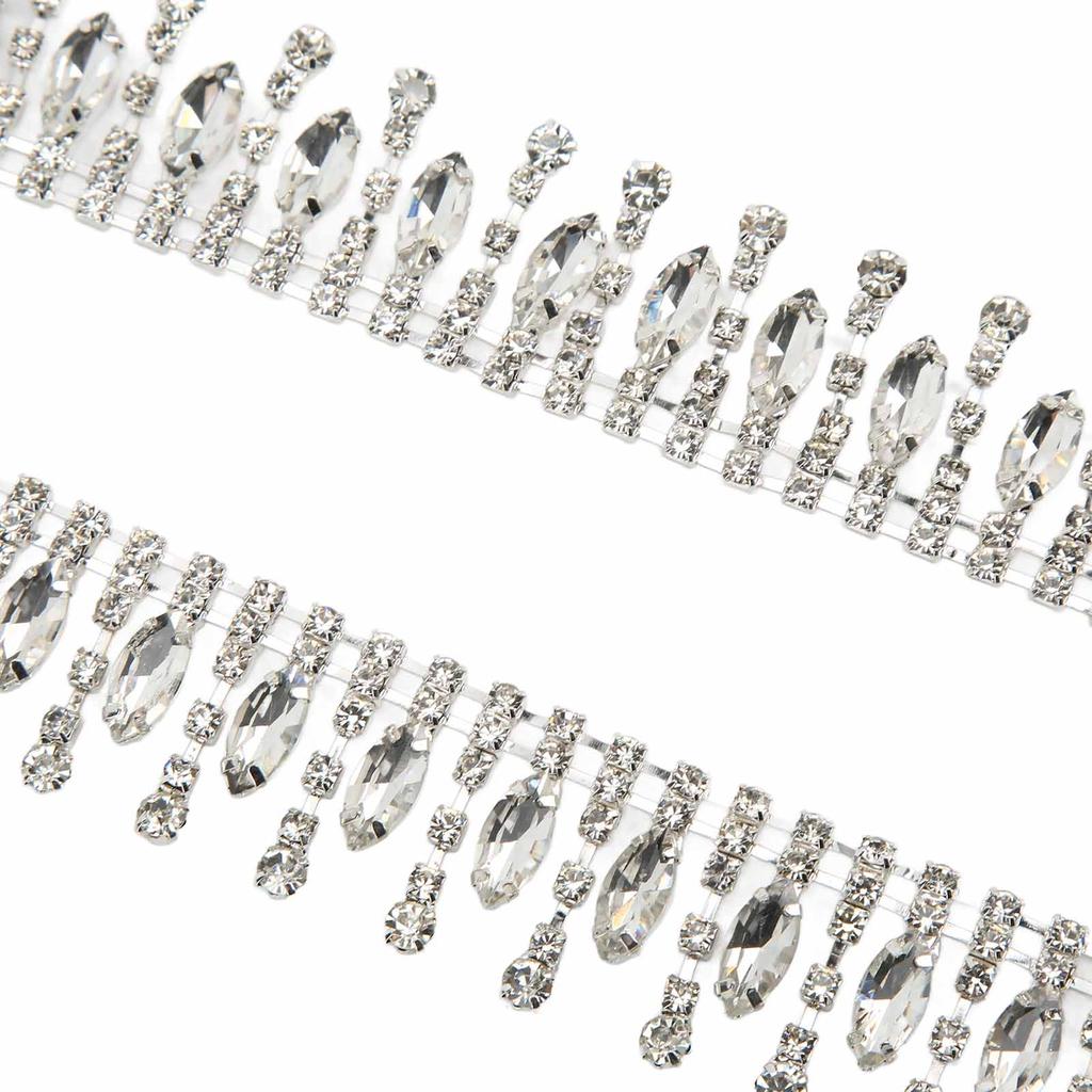 Rhinestone Trim 1yd Fadeless Elegant Exquisite Tassel Design Wide Application Rhinestone Fringe
