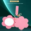 PU-Leder Blume Form Make-up Spiegel Rund Ultra-Dünn Leicht Kosmetikspiegel Tragbar Mini Drehbar Reise Tasche Spiegel