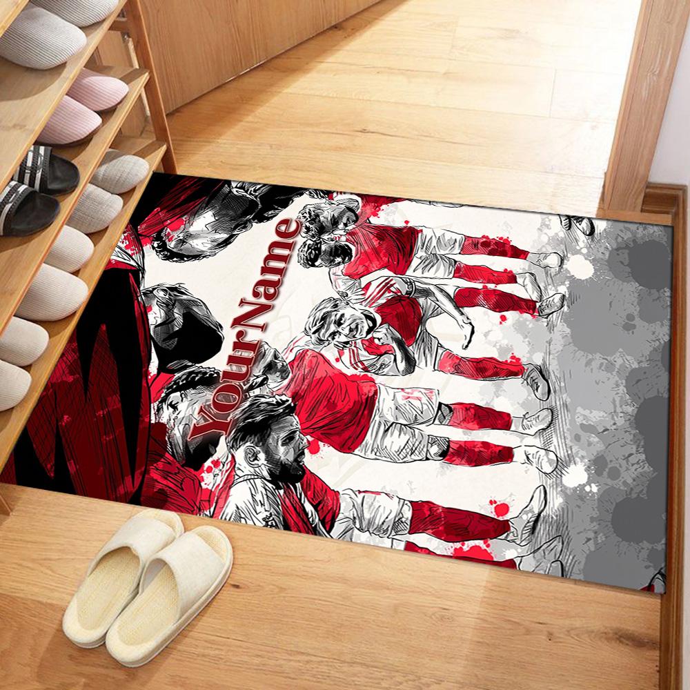 Arsenal Customizable Name Area Rug Perfect for Kitchen Entryway Study room Bedrooms Anti-slip Rug Office home decor Gift for Festivals
