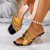 Anti-slip Shoes - New Style Women's Large Size Low-heeled High-heeled Flip-flops